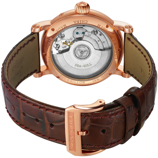 Seagull Watch | 18K Rose Gold Off-center Tourbillon Watch 40mm - Image 5