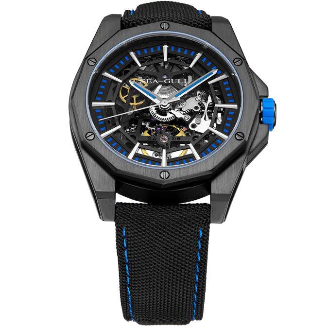 Seagull Watch | Trendy Edgy Skeleton Polygonal Automatic Watch 43mm - Image 8
